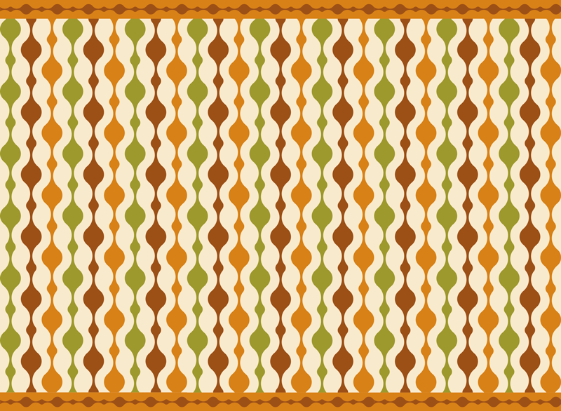 70-luvun raidat vinyylimatto retro - Tenstickers