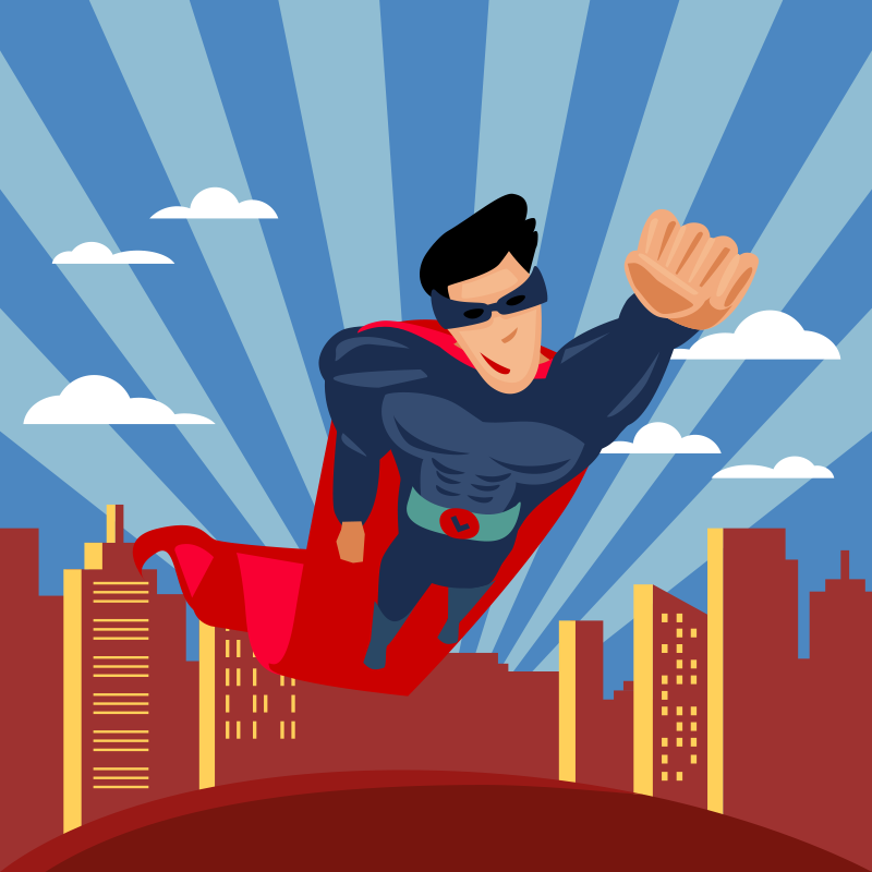 Supersankari lentää Lisää vinyylimattoja lapsille - Tenstickers