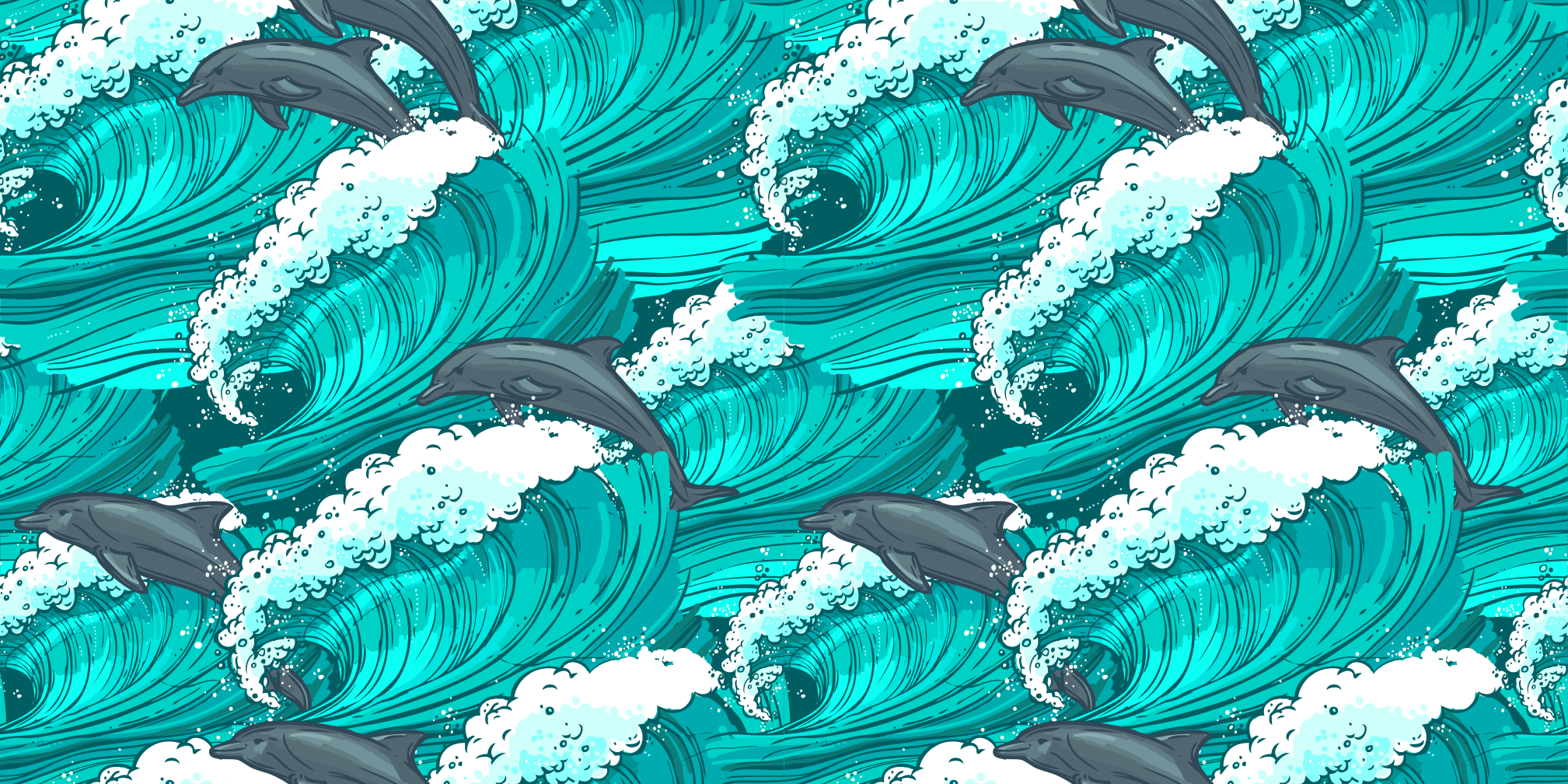 Delfiini meressä eläin vinyylimatto - Tenstickers