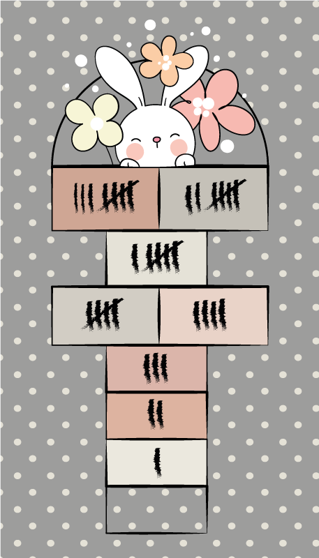 Hopscotch-peli Vauvan huoneen vinyylimatto - Tenstickers