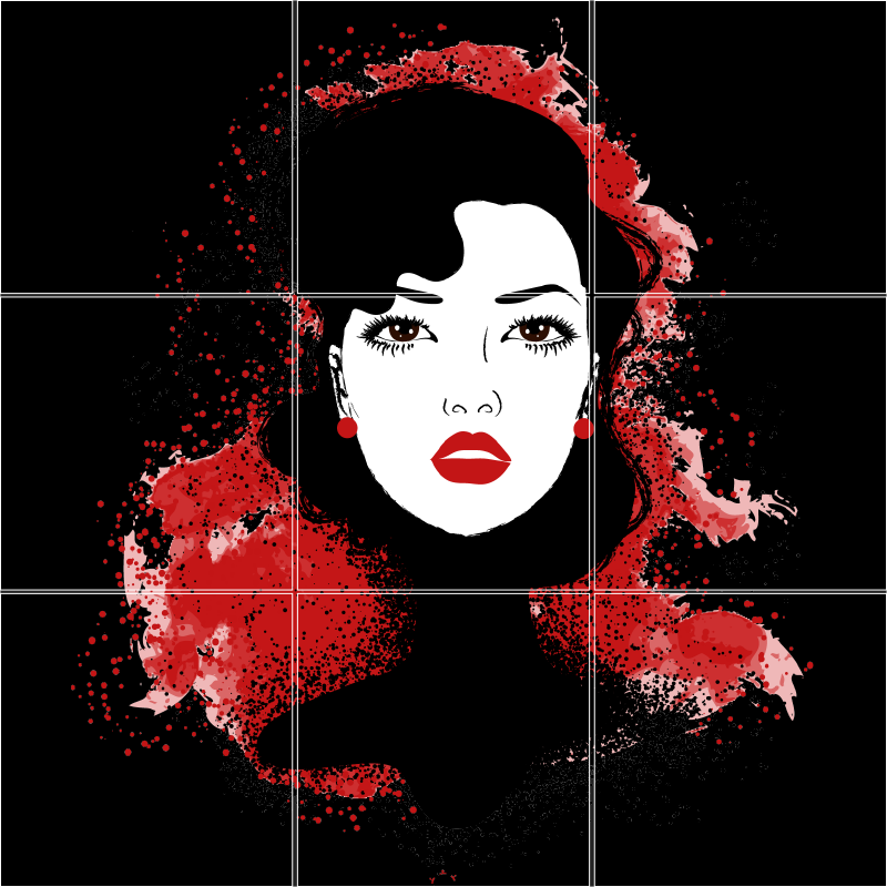 Kasvomaalaus seinälaatta moderni vinyylimatto - Tenstickers