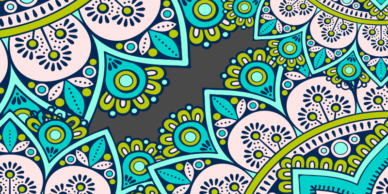 Eloisa kasvitieteellinen aihe mandala vinyylimatto - Tenstickers