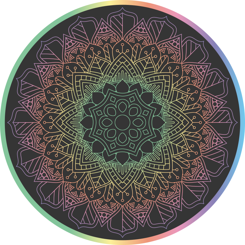 Sateenkaari mandala vinyylimatto mandala - Tenstickers