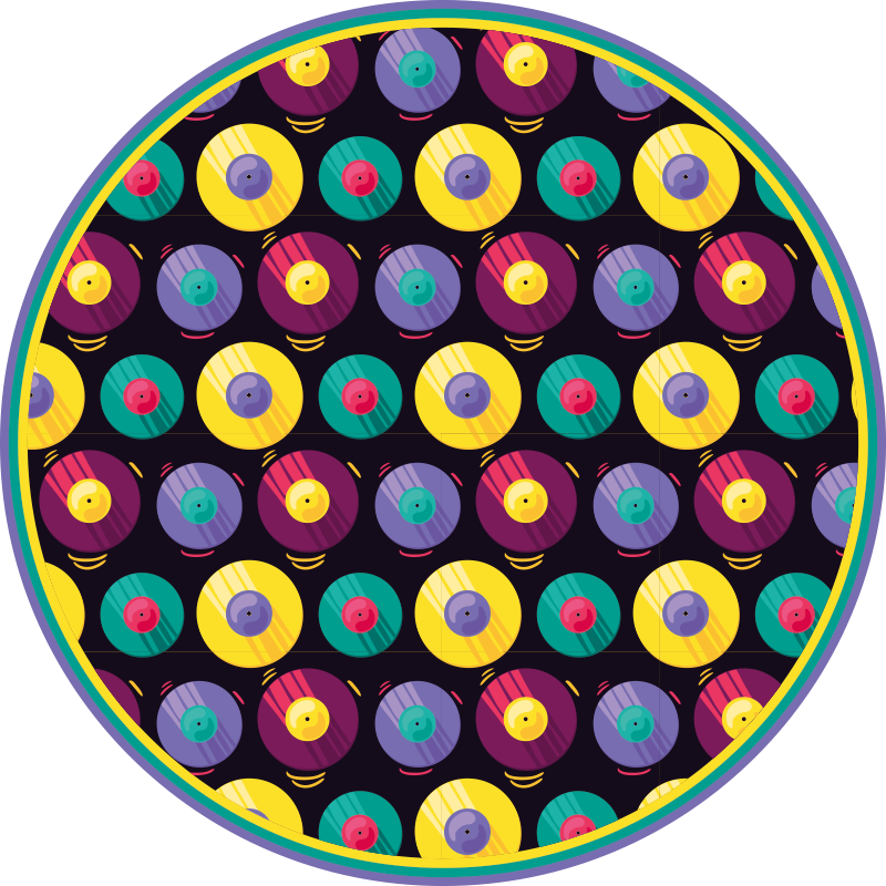 Retro-levyjen koostumus vinyylimatto peli - Tenstickers