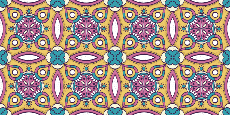 Retro vinyylimatto mandala - Tenstickers