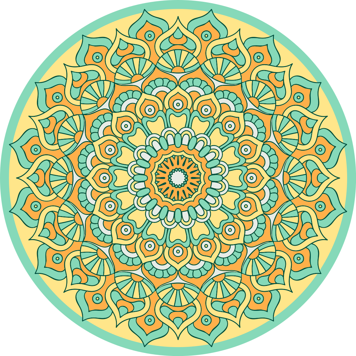 Mandala pyöreä muoto vinyylimatto mandala - Tenstickers