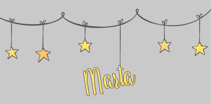 Räätälöity tähtikirkas nimi vinyylimatto - Tenstickers