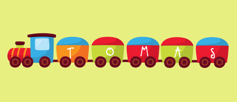 Juna nimellä Lisää vinyylimattoja lapsille - Tenstickers