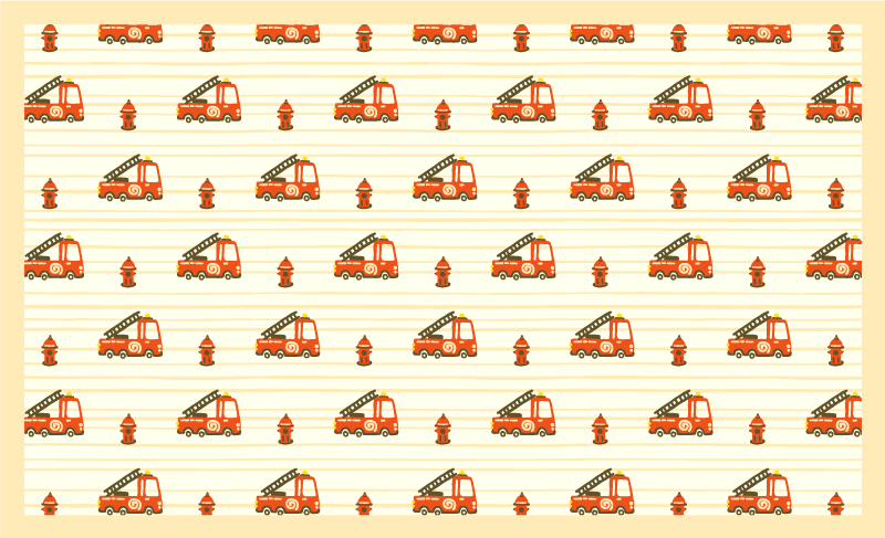 Paloauto ja tulipalo Lisää vinyylimattoja lapsille - Tenstickers