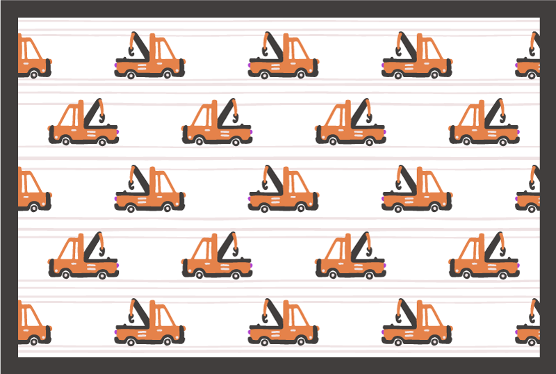 Raidallinen punainen kuorma-auto Lisää vinyylimattoja lapsille - Tenstickers