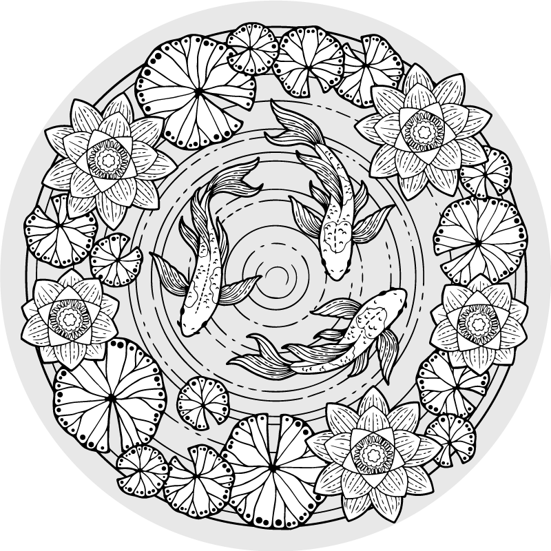 Koi kala seesteisyys eläin vinyylimatto - Tenstickers