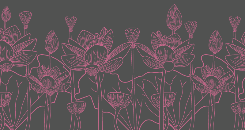 Kukka ääriviivat luonnos kukka vinyylimatto - Tenstickers