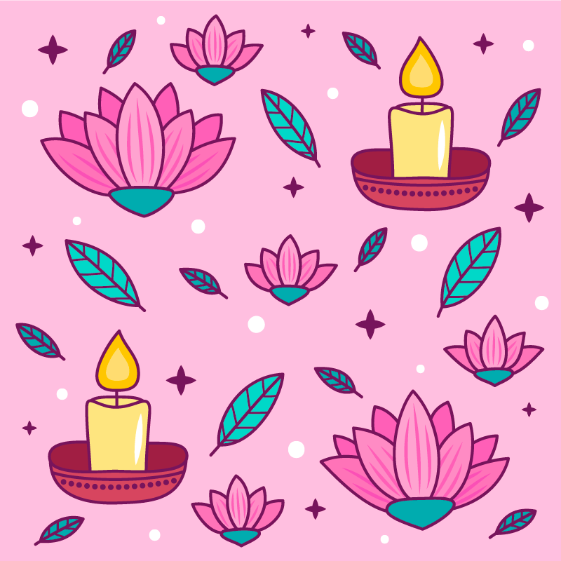 Lootuksenkukkien tunnelma kukka vinyylimatto - Tenstickers