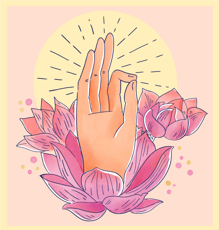 Henkinen kukka kuva vinyylimatto mandala - Tenstickers