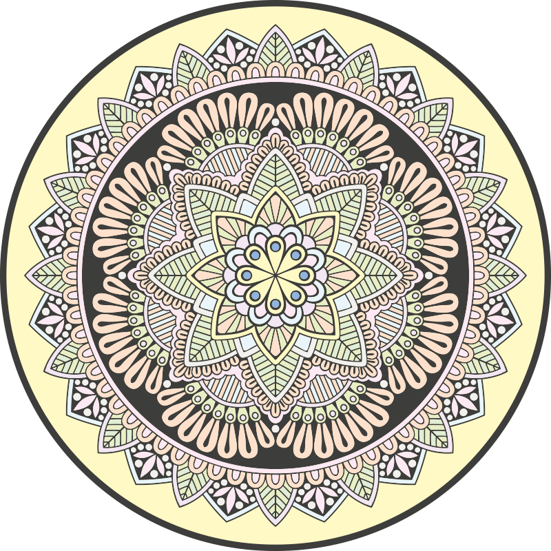 Monivärinen mandala vinyylimatto mosaiikki - Tenstickers