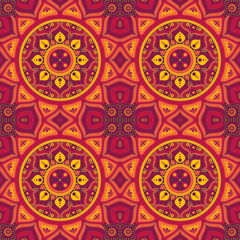 Mandala inspiroima symmetria vinyylimatto mandala - Tenstickers