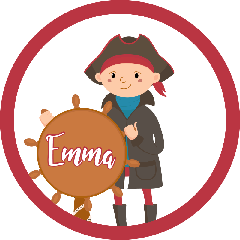 Merirosvo muokattavissa nimi vinyylimatto - Tenstickers