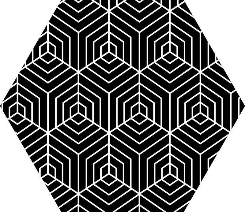 Kuusikulmainen labyrintti vinyylimatto geometrinen - Tenstickers