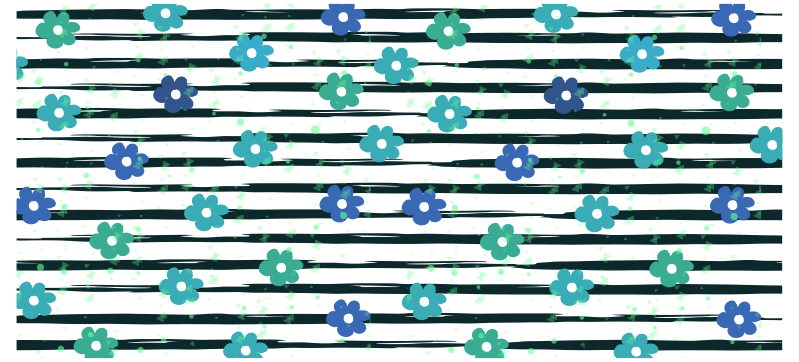 Kukka raidallinen muotoilu vinyylimatto keittiöön - Tenstickers