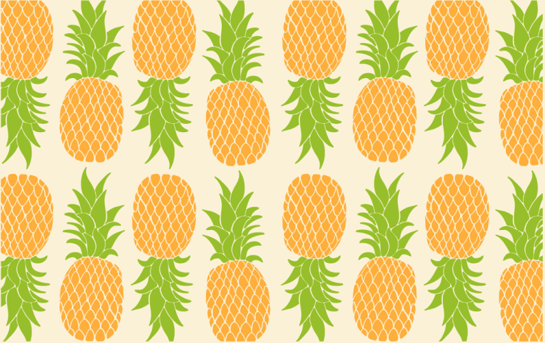 Ananas-kuvio vinyylimatto keittiöön - Tenstickers
