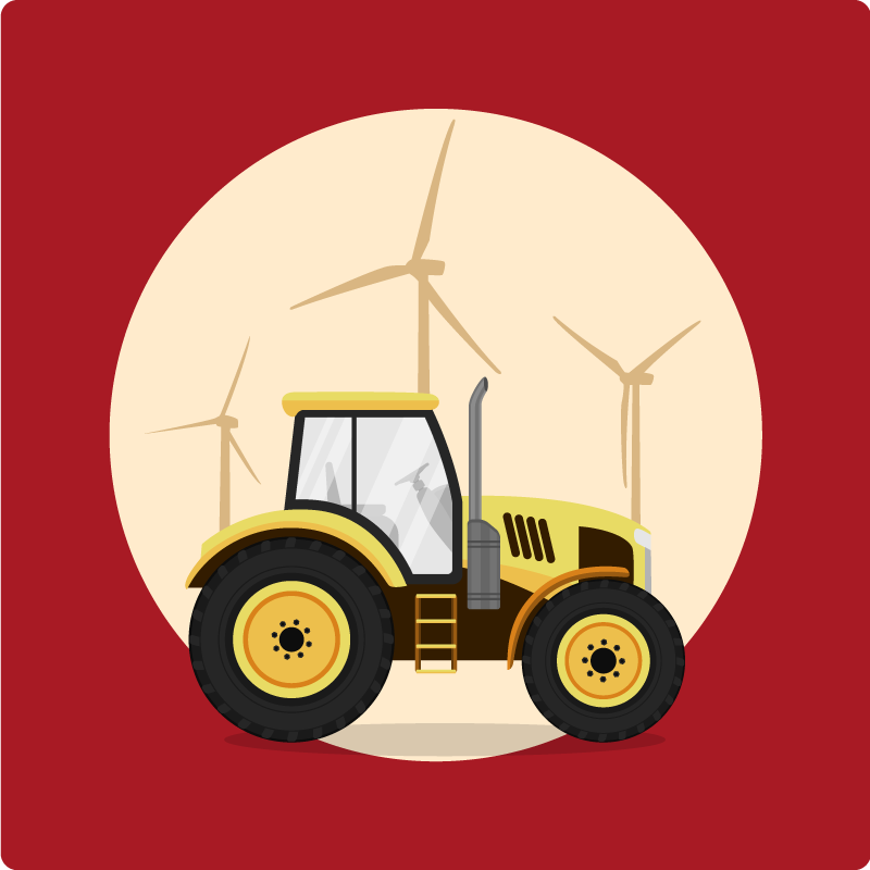 Traktorin leikkipiiri lastenhuone vinyylimatto - Tenstickers