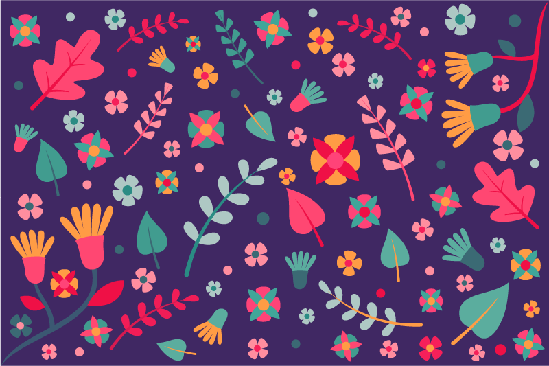 Kukkaväri räjähtää kukka vinyylimatto - Tenstickers