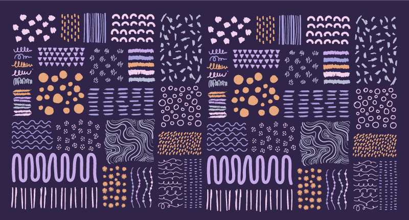 Sinisiä maalattuja viivoja olohuoneen vinyylimatto - Tenstickers