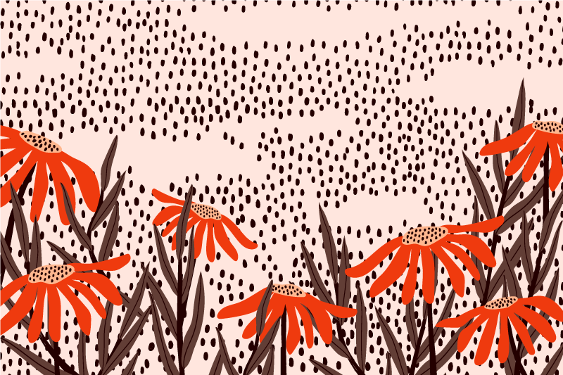 Kukkaisia paikkoja tyyneys Vinyylimatto makuuhuoneeseen - Tenstickers