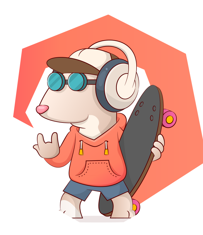 Luistelija hiiri kuva Lisää vinyylimatto lapsille - Tenstickers