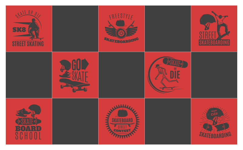 Rullalauta teemalla vinyylimatto peli - Tenstickers