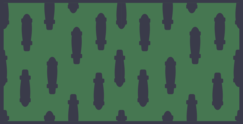 Vihreä ja musta rullalauta teinille vinyylimatto - Tenstickers