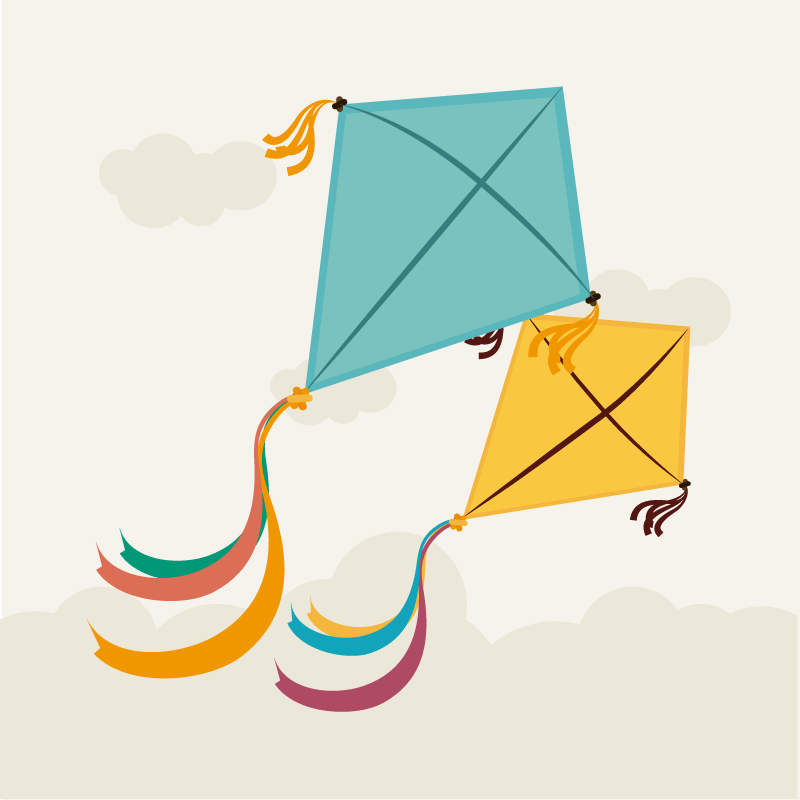 Leija ja pilvet Vauvan huoneen vinyylimatto - Tenstickers