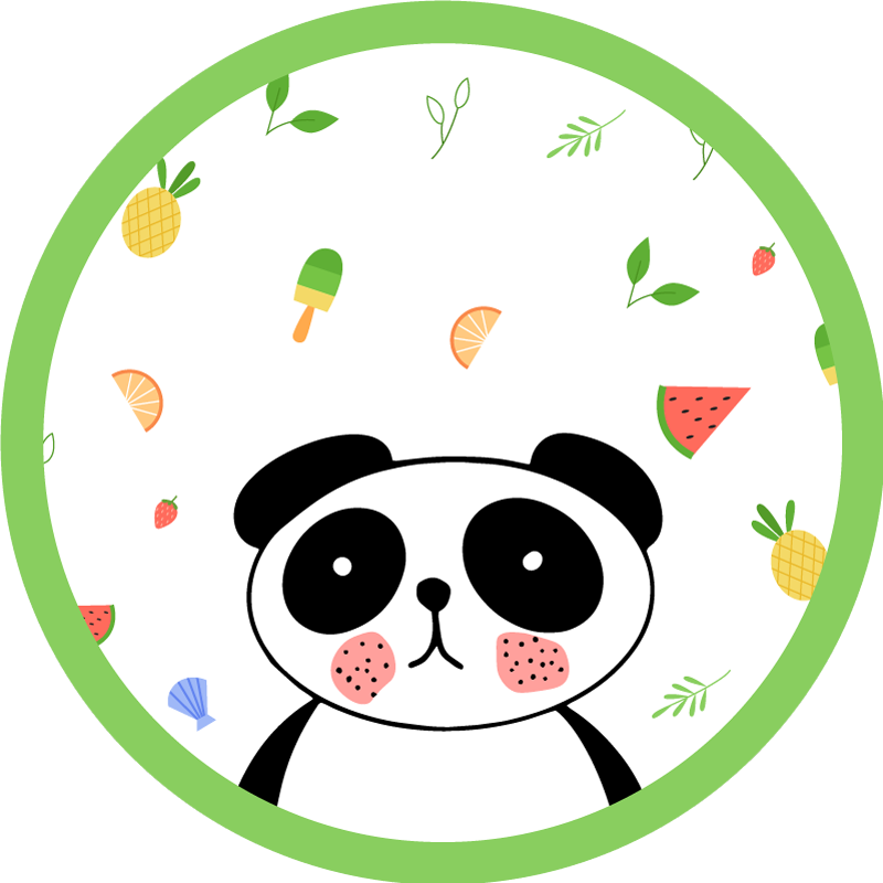 Söpö panda ympyrä lastenhuone vinyylimatto - Tenstickers