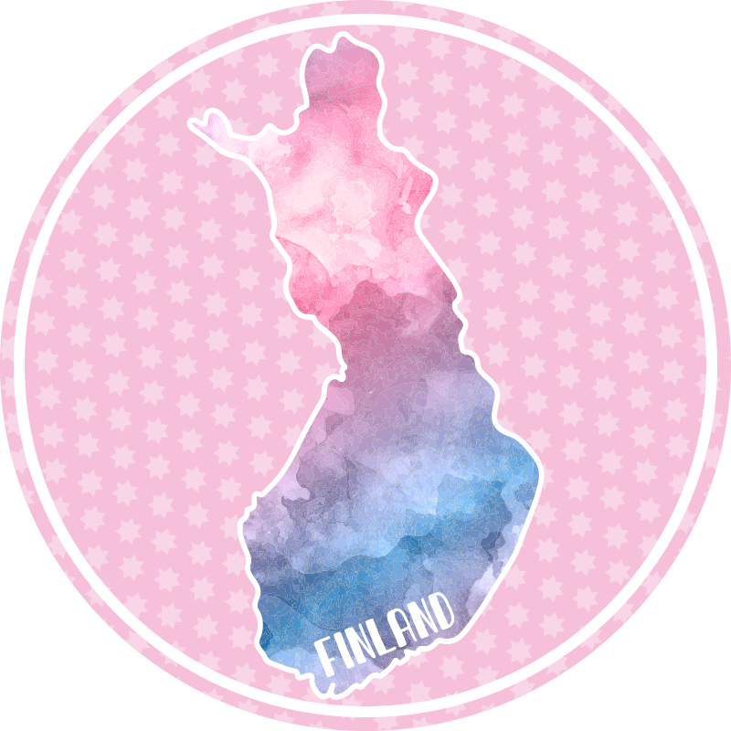 Lämmin suomalainen maailmakartta vinyylimatto - Tenstickers