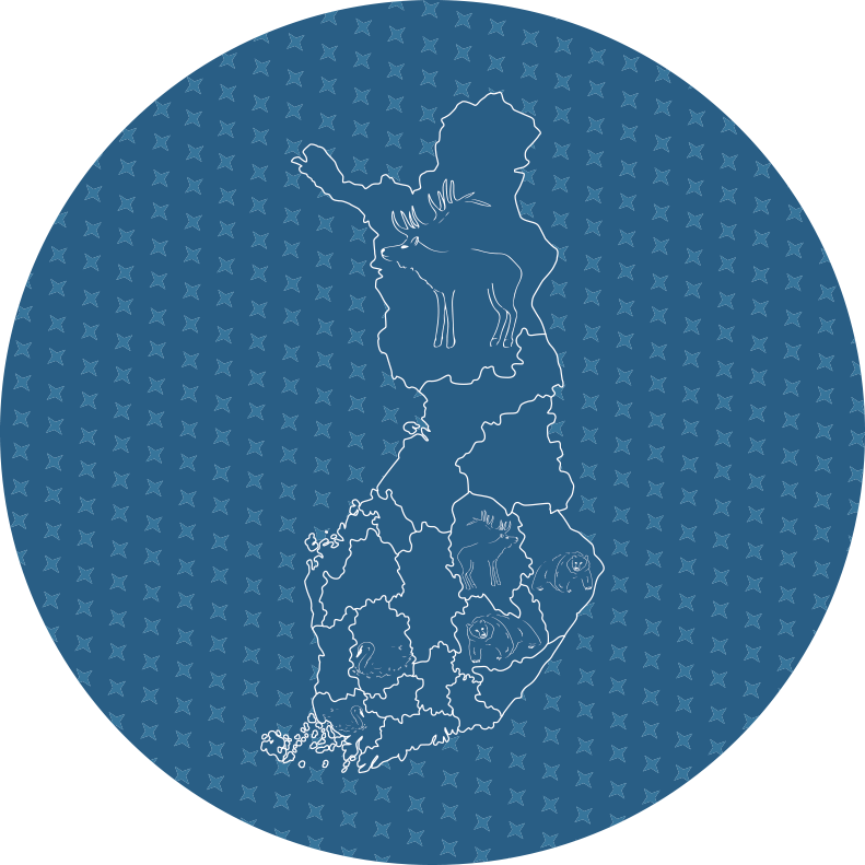 Suomi kartta eläimistöllä maailmakartta vinyylimatto - Tenstickers