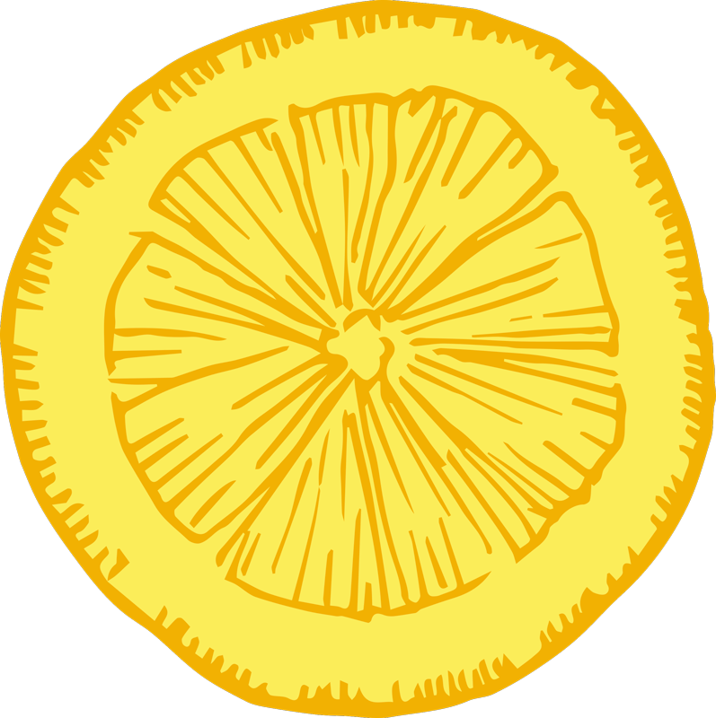 Keltainen sitrusviipale keittiön vinyylimatto - Tenstickers