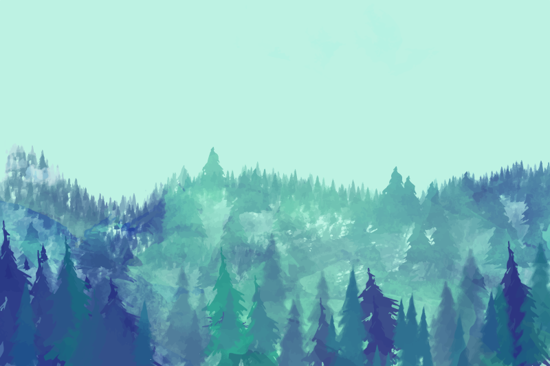 Rehevän vihreän metsän luonto vinyylimatto - Tenstickers