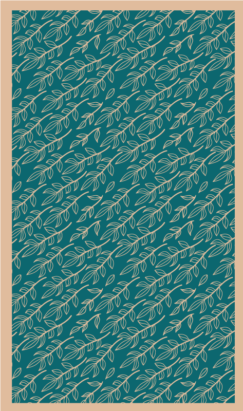 Vihreät siro lehdet kukka vinyylimatto - Tenstickers