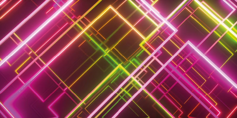 Neonviivapiirrokset moderni vinyylimatto - Tenstickers