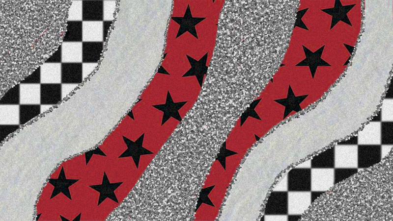 Tähtikirkkaan punaiset aallot vinyylimatto - Tenstickers