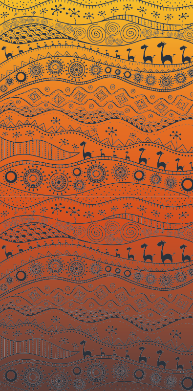 Kulttuuriset abstraktit kuviot etninen vinyylimatto - Tenstickers