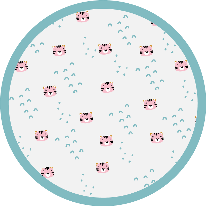 Sinisiä sateenkaaria ja vaaleanpunaisia kissoja vinyylimatto - Tenstickers