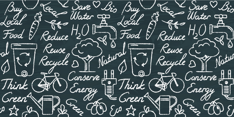 Ympäristöystävälliset viestit keittiön vinyylimatto - Tenstickers