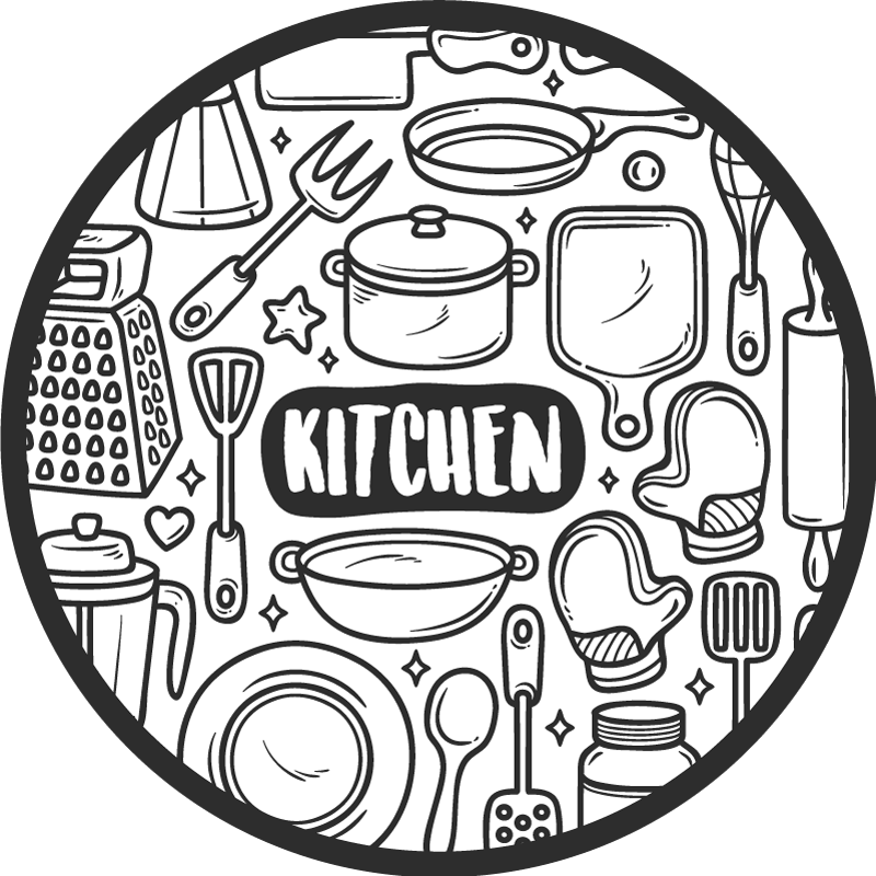 Olennainen grafiikka pyöreä vinyylimatto - Tenstickers