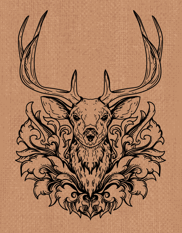 Tyylikäs hirvenmuotoinen eläin vinyylimatto - Tenstickers