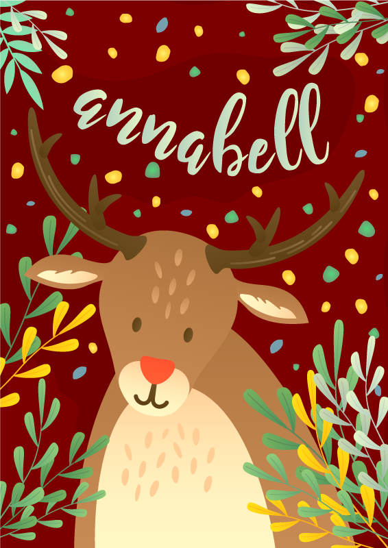 Poro nimeltä jouluinen vinyylimatto - Tenstickers