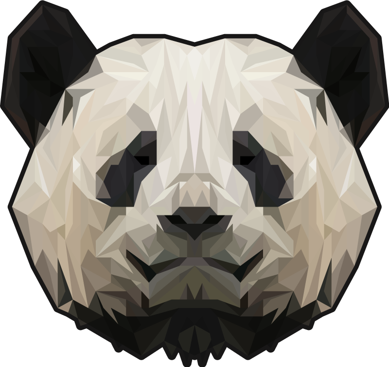 Geometrinen panda eläin vinyylimatto - Tenstickers