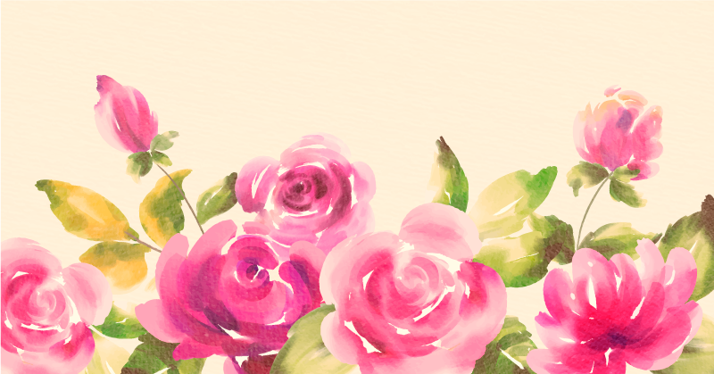 Vaaleanpunainen kukkakuvio kukka vinyylimatto - Tenstickers