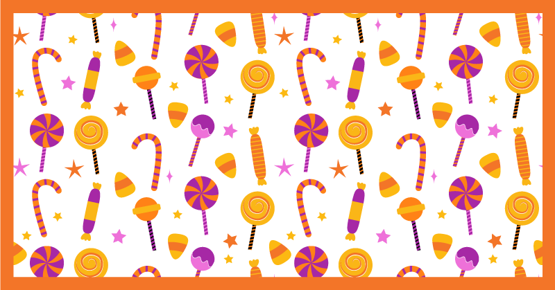 Värikäs karkkisuunnittelu keittiön vinyylimatto - Tenstickers