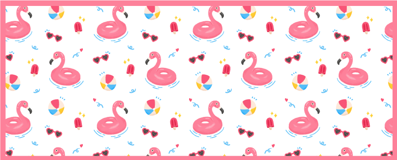 Flamingo kesäsuunnittelu keittiön vinyylimatto - Tenstickers